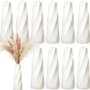 10 white centerpiece vases
